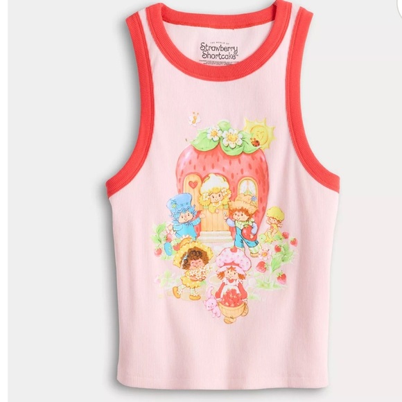 Juniors' Strawberry Shortcake And Friends High Neck Graphic Tank Top - Picture 3 of 6